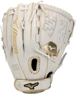 12.5 Inch Mizuno MVP Prime SE GMVP1250PSEF8-White/Gold Women's Fastpitch Softball Glove