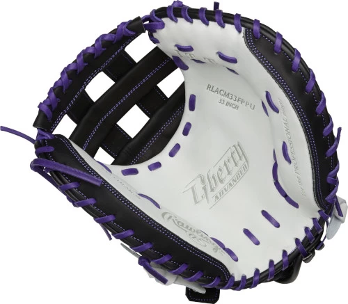 33 Inch Rawlings Liberty Advanced Color Series RLACM33FPPU Women's White/Purple/Black Fastpitch Softball Catcher Mitt 4 33 Inch Rawlings Liberty Advanced Color Series RLACM33FPPU Women's White/Purple/Black Fastpitch Softball Catcher Mitt - Image 2