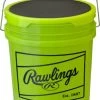 Rawlings B618RFPBPBUCK Combo 6 Gallon Optic Yellow Bucket W/ 18 RFPBP12SY Fastpitch Softballs -Professional Baseball Equipment Store rawlings b618rfpbpbuck combo 6 gallon optic yellow bucket w 18 rfpbp12sy fastpitch softballs 4